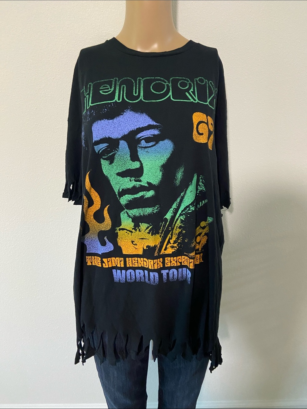 Authentic Hendrix Black Graphic Short Sleeve Band Tee - Vintage Style Sz XL